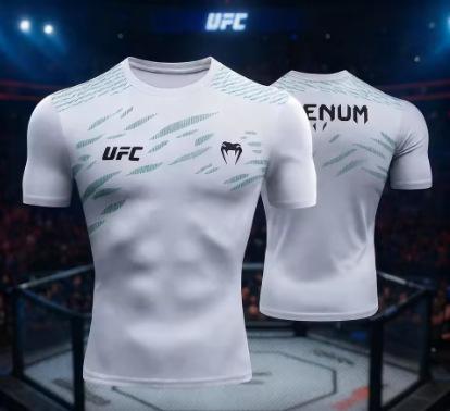 UFC Herren 3D-Druck Trainings-T-Shirt Sommer Kurzarm Lässiger Komfort Sportoberteil Boxen MMA Fitnessstudio Straße