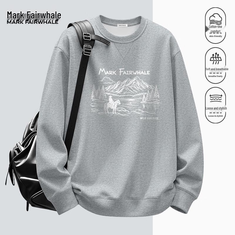Mark Fairwhale Men's Oversized Graphic Pullover Sweatshirt