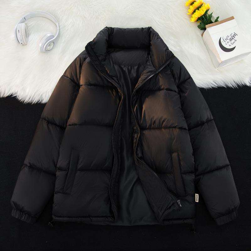 Autumn and Winter Men's New Men's Jackets Loose Casual Warm Cotton Coats Men's Youth Tops Simple Stand-up Collar Bread Coat