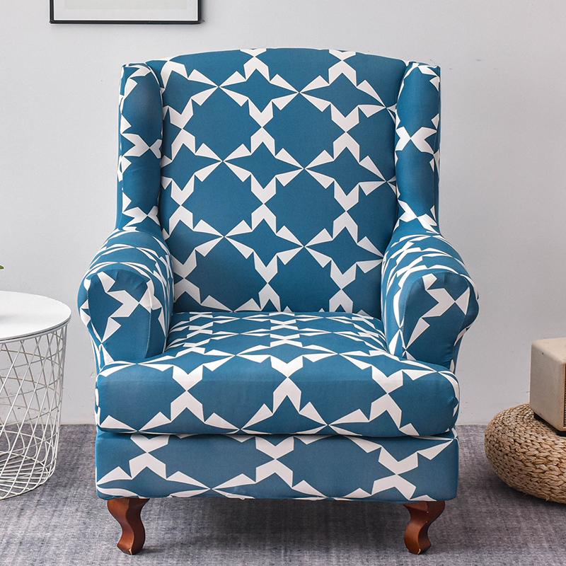 Copridivano per poltrona Wingback, 2 pezzi/set, copridivano elasticizzato, copripoltrona, protezione per mobili, fondo elastico per soggiorno