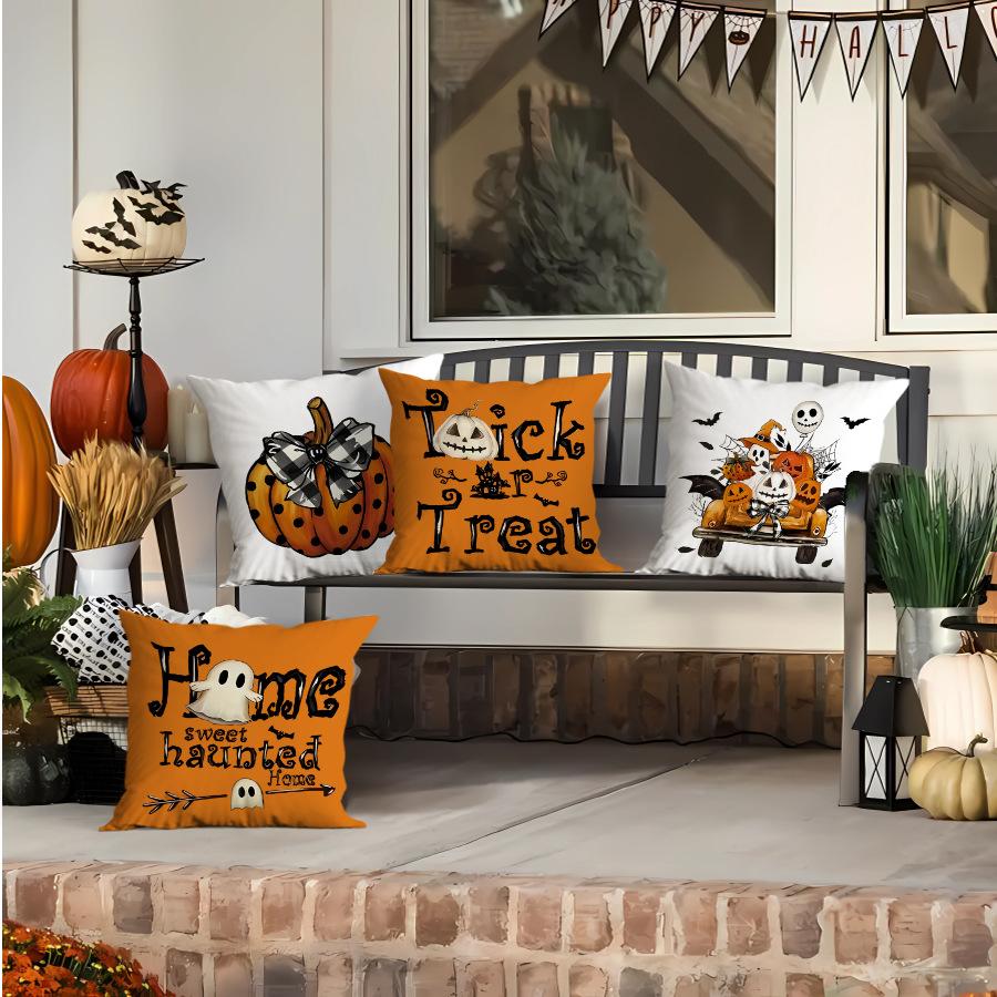 Autumn Halloween Pillow Cover Pumpkin Decorative Cushion Pillow Cover Sofa Cushion Living Room