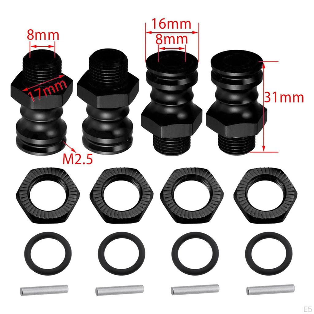 Car Wheel Hub Adaptor 4Pcs MM Metal Upgrade Parts for HPI HSP ZD CC0/8 Truck