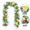 Easter Garland Artificial Spring Greenery Garland with Pastel Eggs Carrots Flowers for Farmhouse Indoor Mantle Fireplace Home Decor