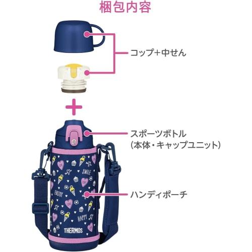 Thermos Vacuum Insulated 2-Way Water Bottle, 0.8L/0.83L, Navy Purple, Includes Direct Drinking Cup, Perfect for Kids and School