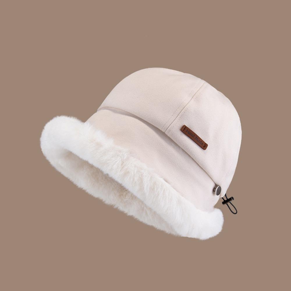 Windproof Fluffy Fur Bucket Hat Soft Warm Cap Cute Winter Fisherman Hat  Outdoor