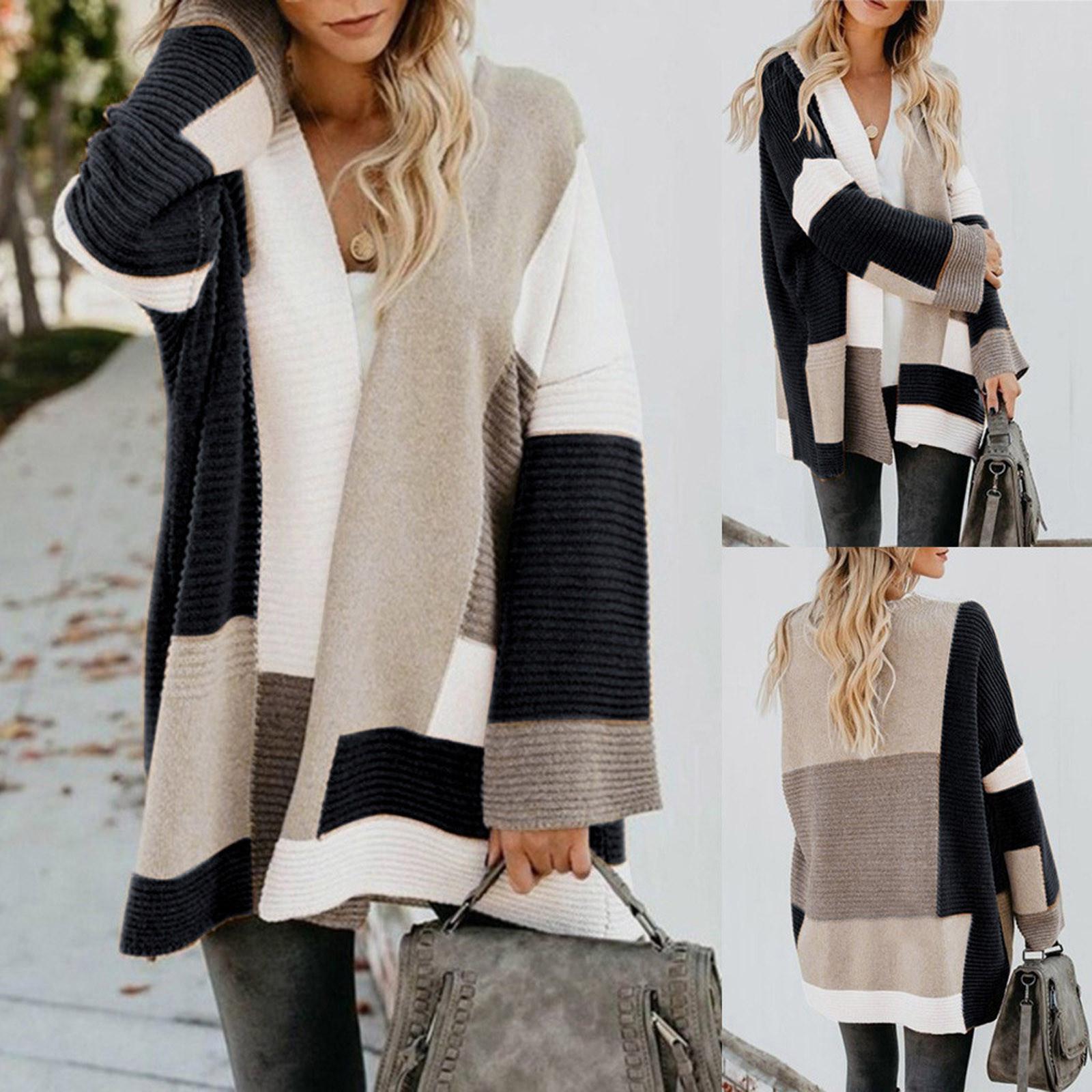 

Women Casual Fashion Long Sleeve Loose Coat Cardigan Top Blouse M чорний