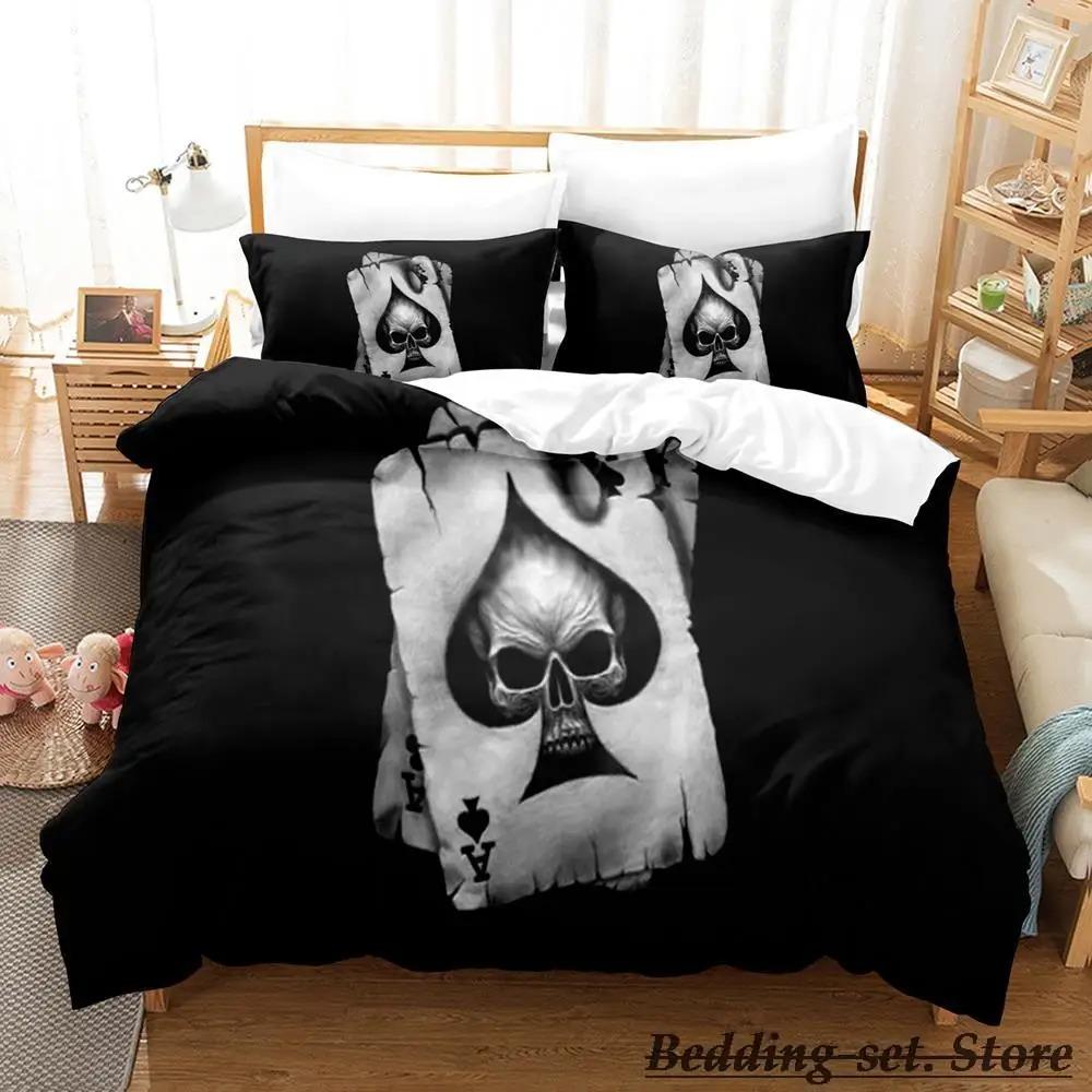 HIGH CARD Poker Bedding Set Single Twin Full Queen King Size Anime Duvet Cover for Adult Kid Bedroom