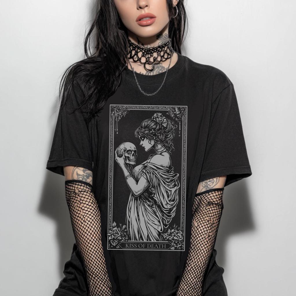 As Above So Below Unisex Gothic Skull T-Shirt, Punk Grunge Graphic Tee, Streetwear Goth Clothing, Alternative Emo Shirt,