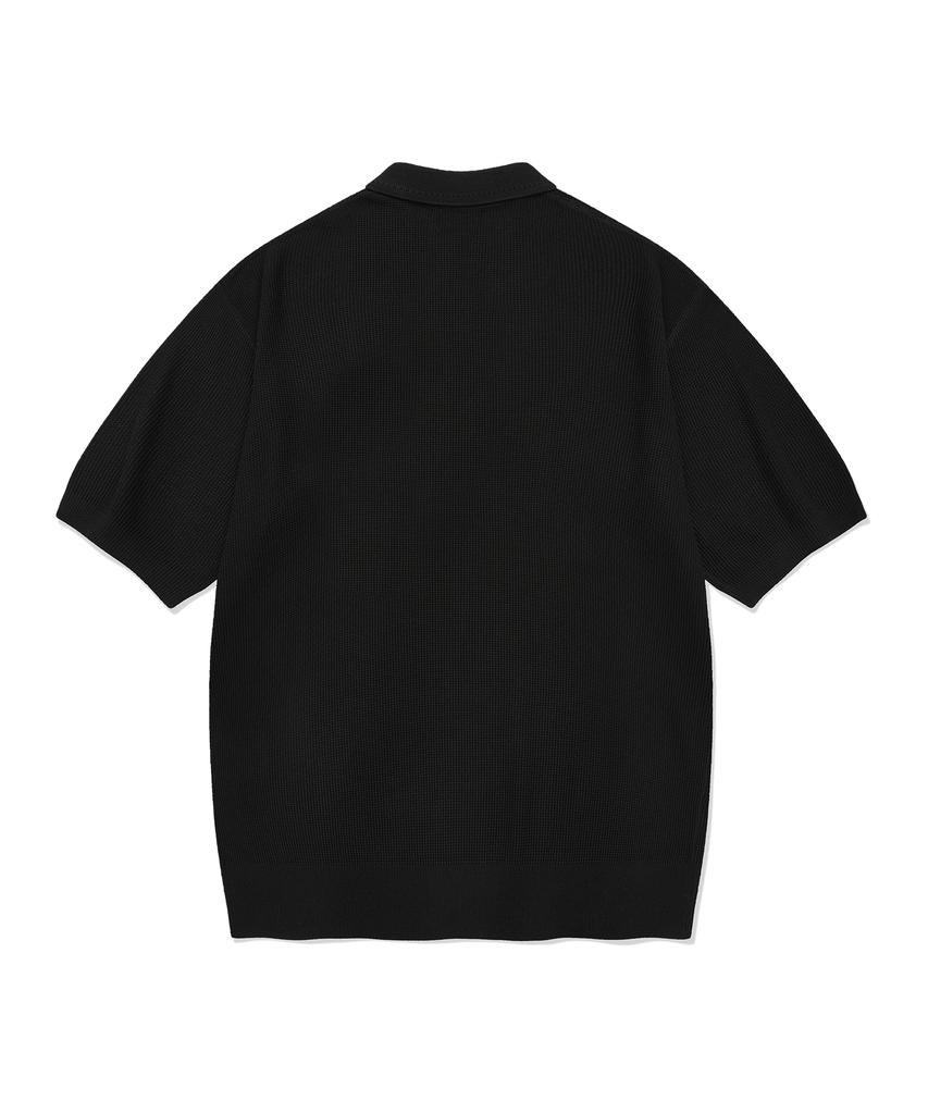 COVERNAT Collared Half Knit Black