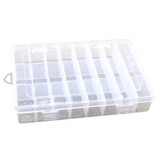 

Storage Box Large Capacity Transparent PP Home 24 Grids Dividers Box for Crafts