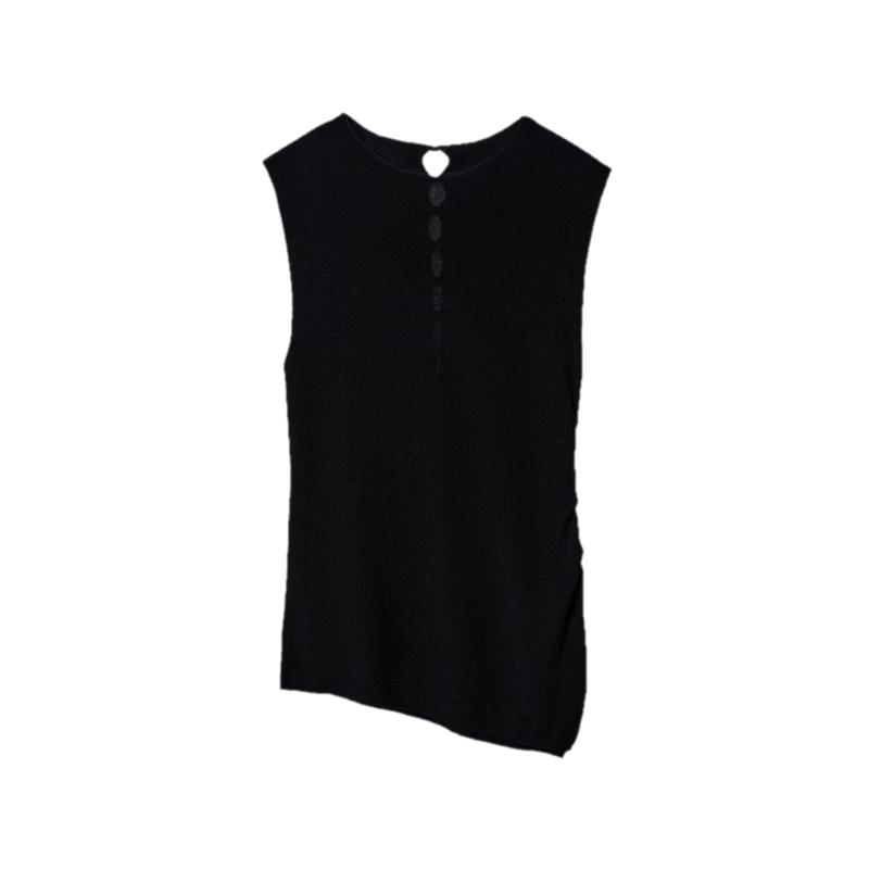 Women s Asymmetric Slim Fit Sleeveless Vest XL