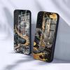 Art Dragon Phone Case For Samsung S26 S25 S24 FE S23 S22 S21 Plus S20 Ultra Note20Ultra Black Glass Cover