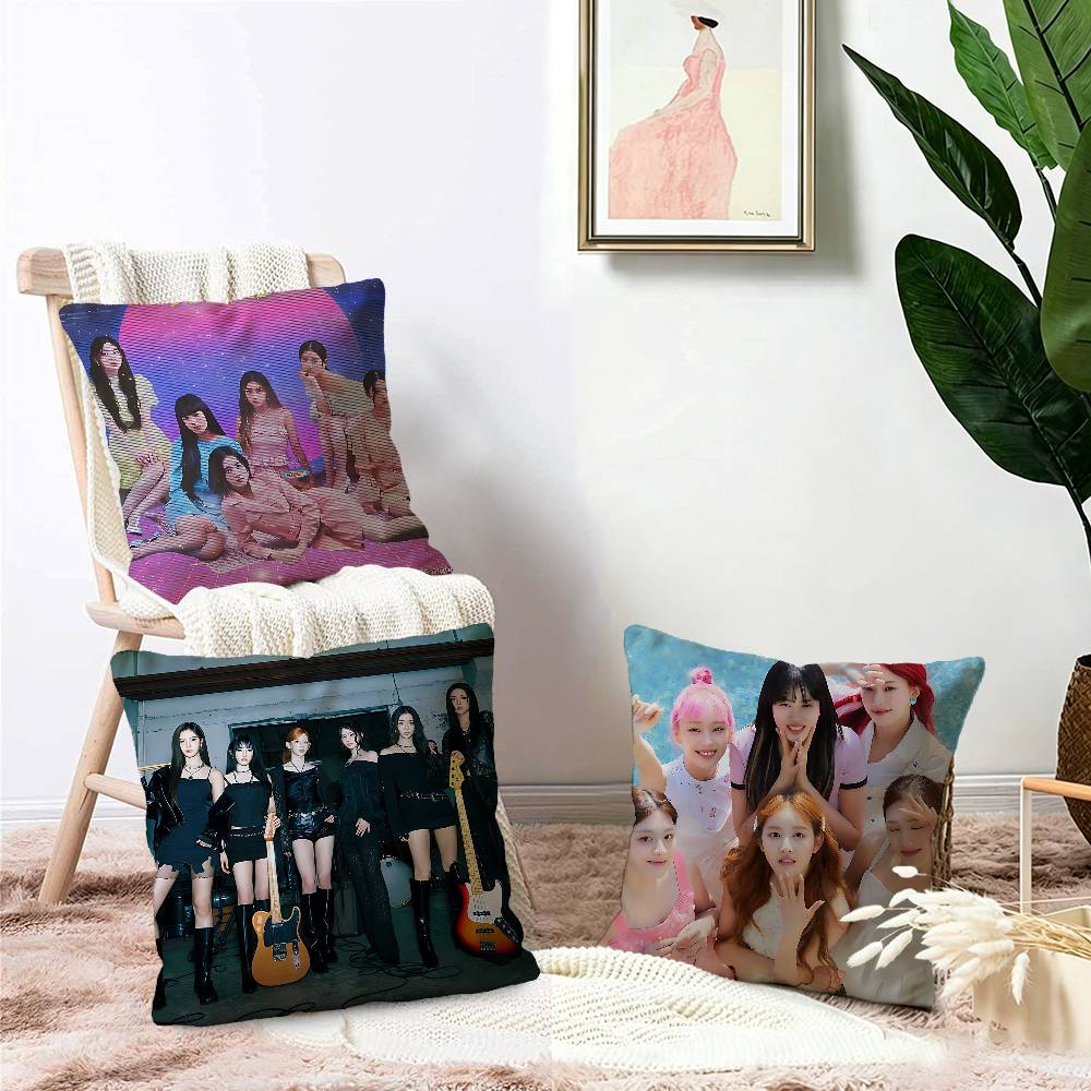 Kpop Group Sstayc Pillow Gift Home Office Decoration Bedroom Sofa Car Cushion Cover Case 45x45