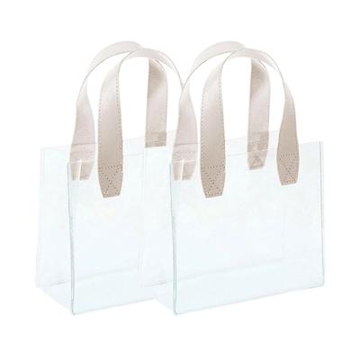 2Pcs Clear Packaging Bags Water Resistant PVC Gift Bag With Top Handle For Birthday Wedding Christmas Party Supplies