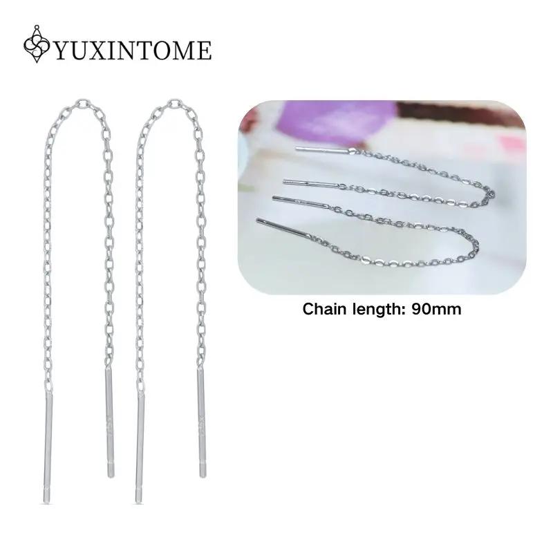 925 Silver Ear Needle Crystal White Zircon Silver Series Tassel Drop Earrings Luxury Fashion Party Jewelry Accessories