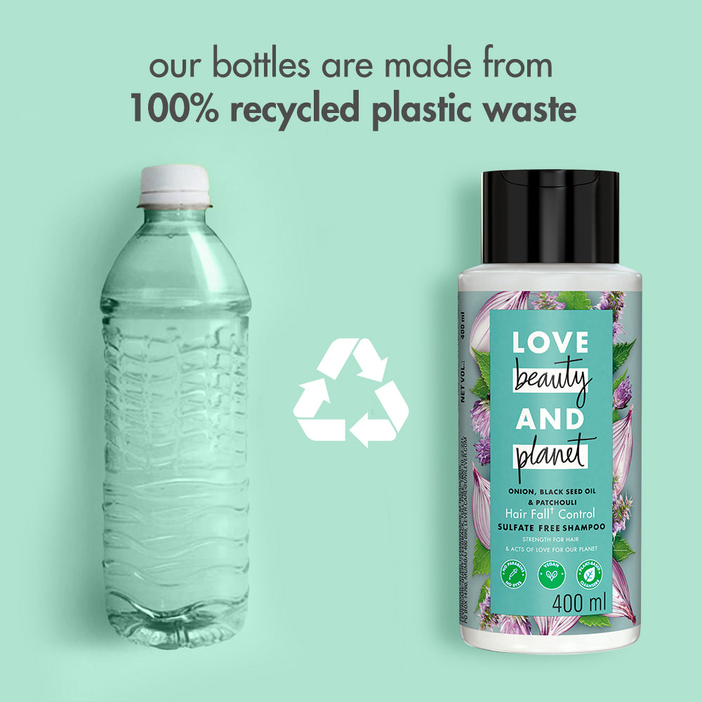 Love Beauty and Planet Lök, Svartfrö & Patchouli Sulfatfritt Schampo - 400ml
