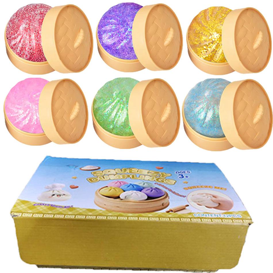 1Pcs Random Colorgifts Fidget Toy Colorful Dumpling Squishes Stress Balls Reusable Low Rebound Decompression Dough Ball Unique