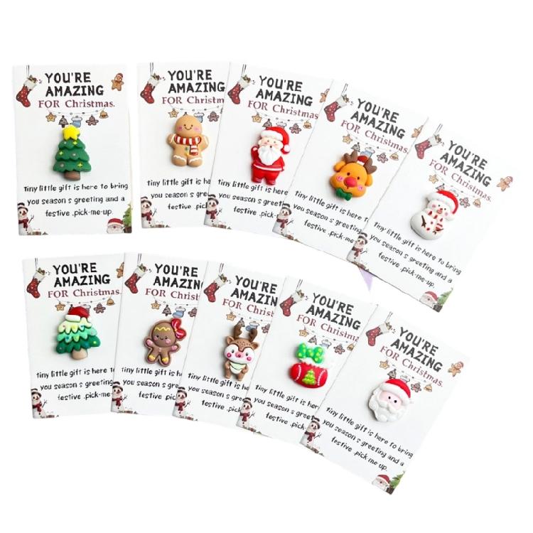 Liten Kramficka Jul Liten Helgstämning Prydnad Tomte Kram Med Värmande Kort För Festgåvor