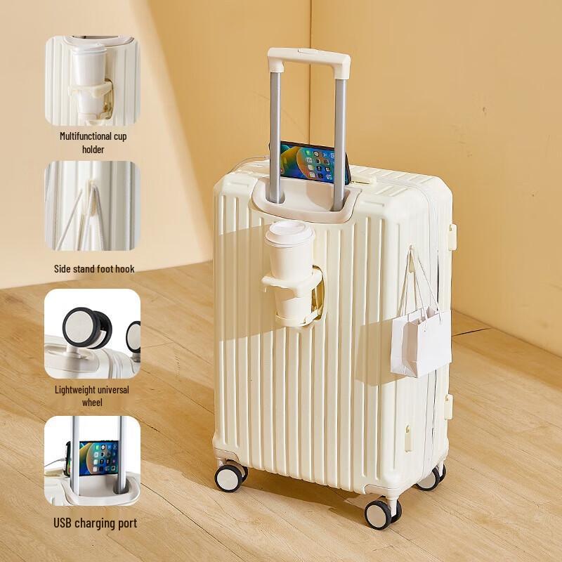 WEZHO Spinner Luggage with USB and Cup Holder