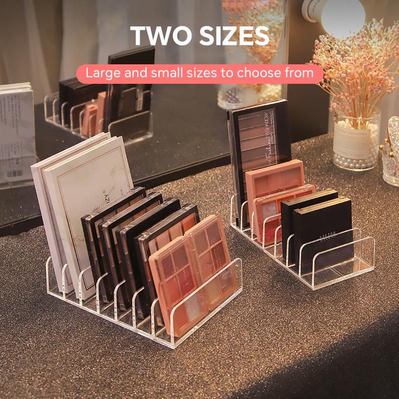 2PCS 7-Compartment Makeup Organizer Desktop Eye Shadow Palette Display Box Makeup Blush Cosmetics Shelf Make Up Tools Storage Holder