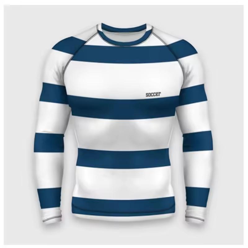 Zebra Striped 3D Printed Fun Street Hip-hop Round Neck Long Sleeved Fashionable Avant-garde Casual Minimalist Men's T-shirt Top
