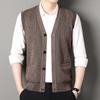 Autumn Winter Men's Vest Casual Sweater Vests Button Up Cardigan Men's V-neck Knitted Cardigans