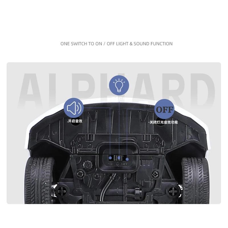 Large Size 1/18 Toyota Alphard MPV Alloy Car Model Diecast Metal Toy Vehicles Car Model Simulation Sound and Light Children Gift