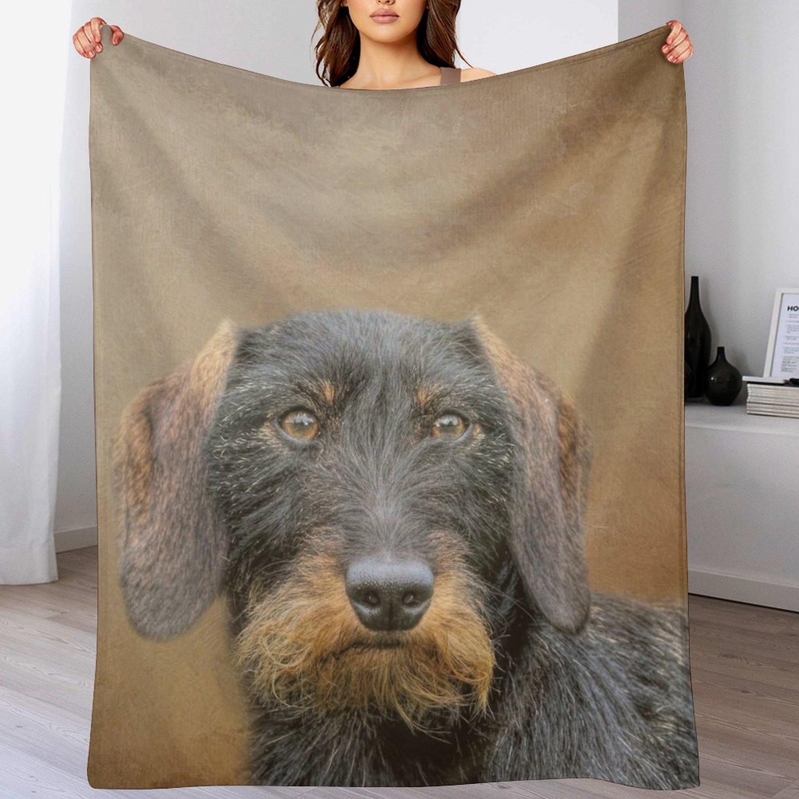 

WireHaired Dachshund Throw Blanket Machine Washable Soft Warm Blanket 102x76cm(40x30in)