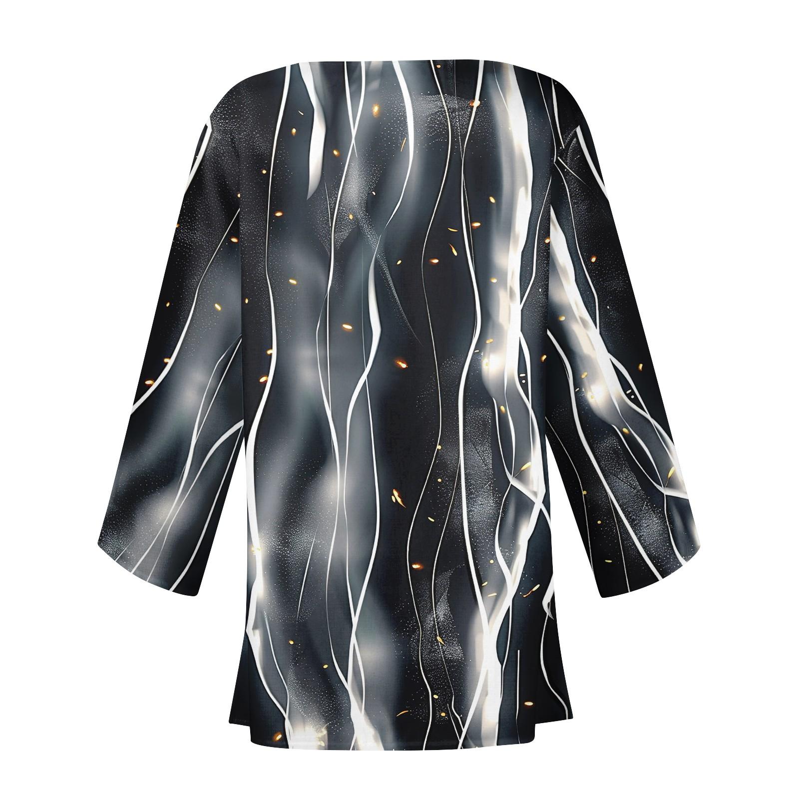 Женская повседневная модная легкая куртка средней длины с принтом — фото 5