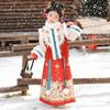 Combinaison d'hiver Tang Hanfu pour bébé fille 2025: Robe chinoise du Nouvel An élégante en coton épais