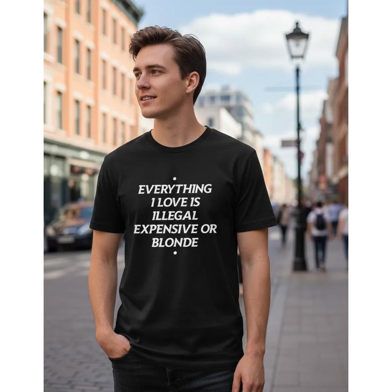 Camiseta Everything I Love Is Illegal Expensive Or Blonde St S разноцветный