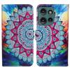 For Motorola Edge 50 5G Case Pattern Leather Wallet Phone Cover with Card Holder