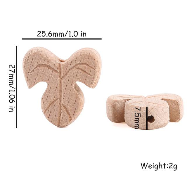 10 szt. Drewniane Koraliki Bukowe Gryzak dla Niemowląt Mini Ptaszki Serduszka Koraliki Łańcuszek do Smoczka Naszyjnik Rzemiosło Biżuteria Produkt dla Dzieci