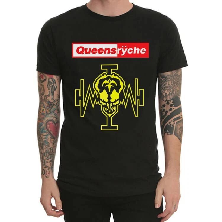 Vintage Queensryche Band Gift Family Cotton Black Full Size Unisex Shirt TR285 XXXXL
