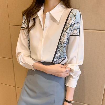 New Fashionable Chiffon Shirt for Women Fashion Versatile Long-sleeved Professional Top