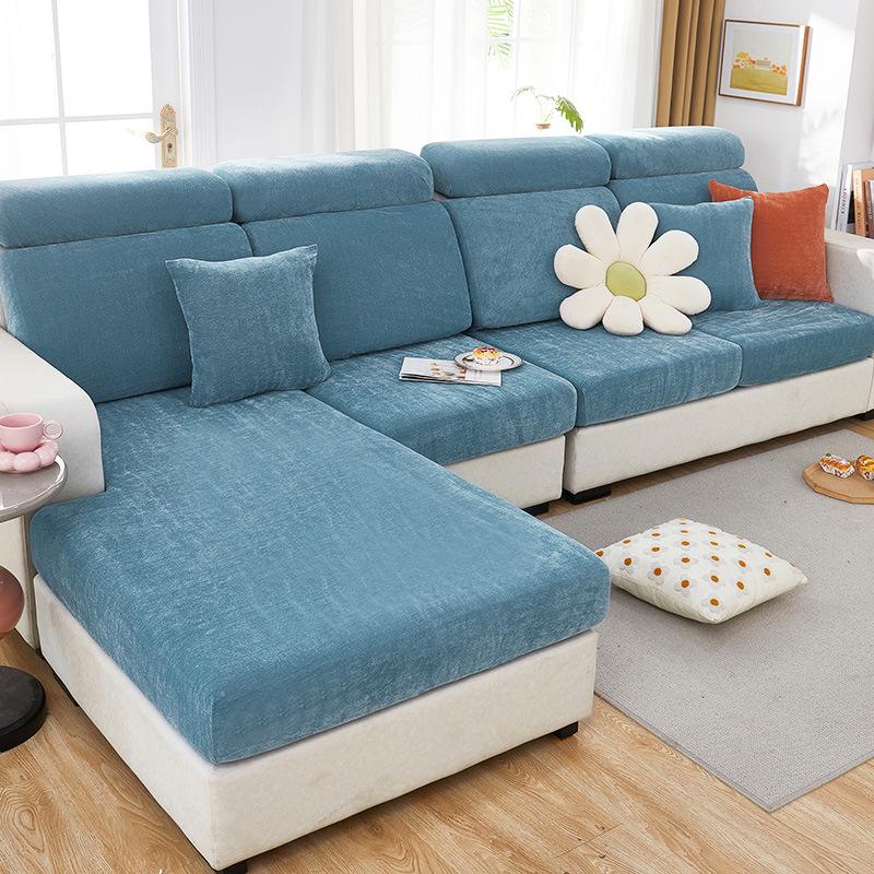 Universal-Sofaüberzug aus Chenille – Rundum-Kissenbezug, schlichtes Design