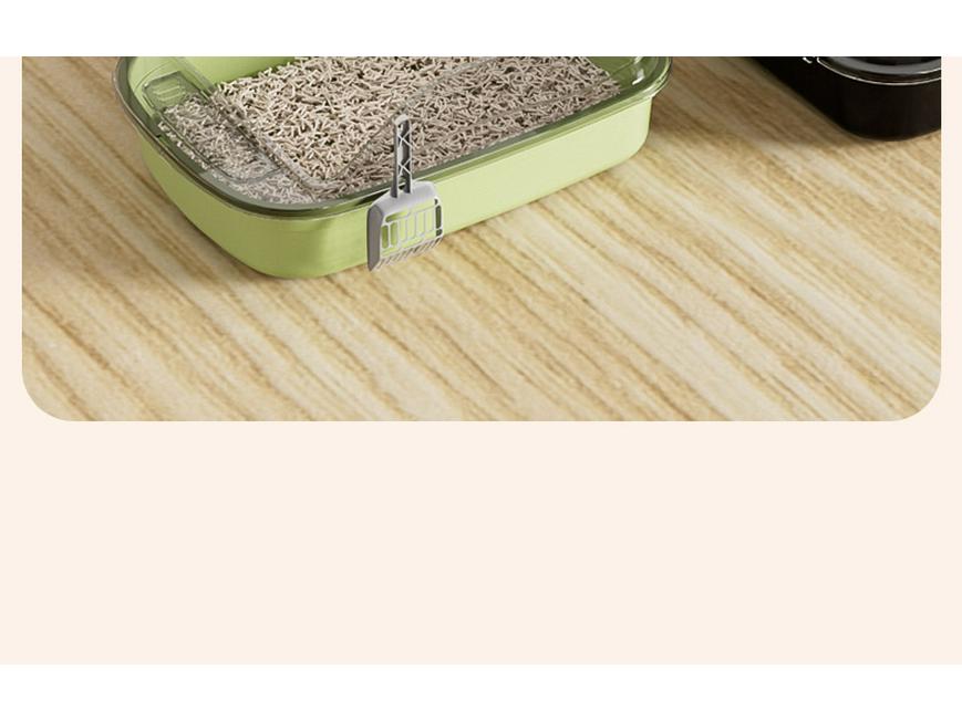 Extra velký polouzavřený kočičí záchod s vysokou ohradou a lopatkou