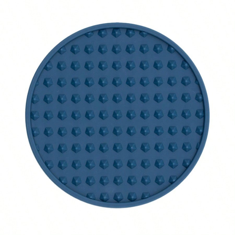 6Pcs/set Heat-resistant Coaster Silicone Anti-scalding Mat 10cm Round Silicone Coaster