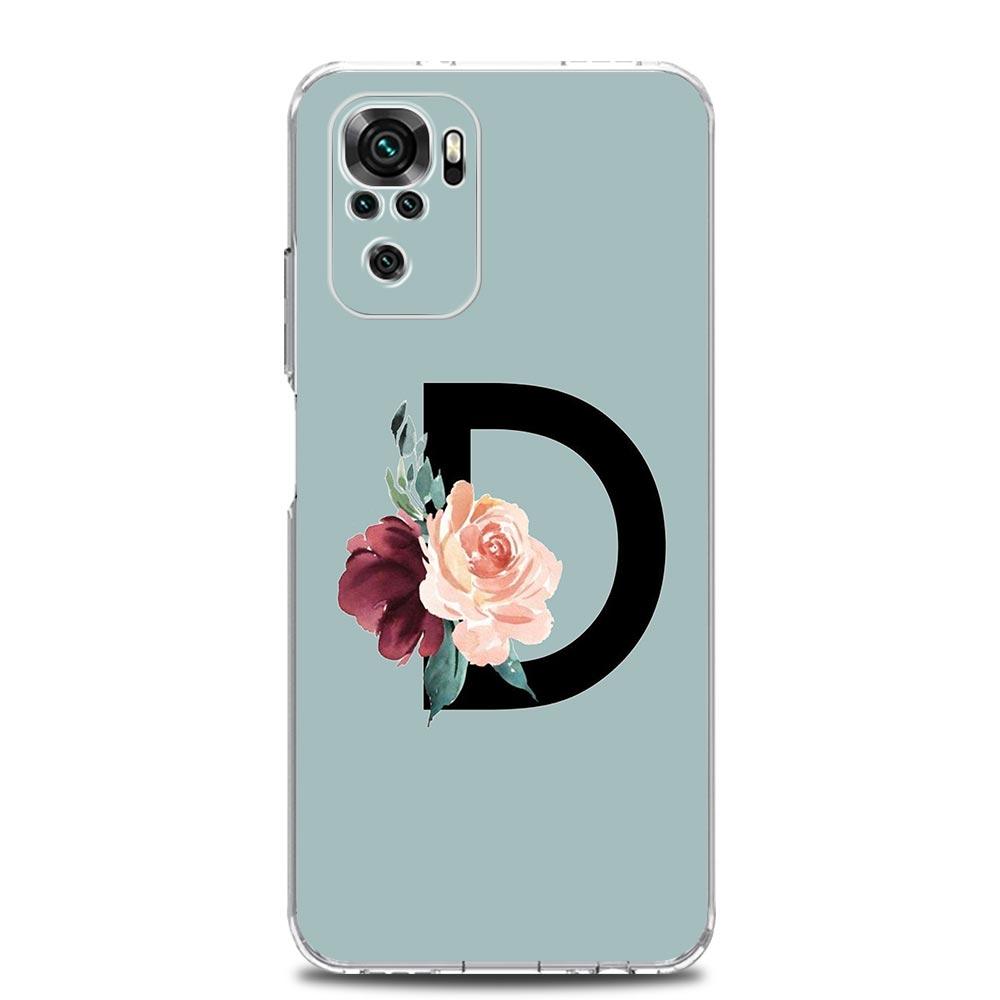 Flower Letters S Phone Case For Xiaomi Redmi Note 15 14 13 12 4G 10 11 Pro Plus 5G 14C 13C 12C 10C Clear Cover