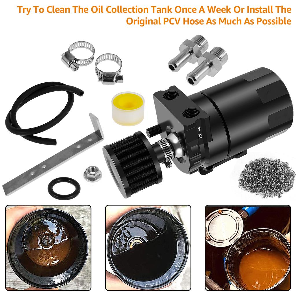 23Stk. Ölabscheider-Kit 300ml Universal Entlüftungsfilter Ausgleichsbehälter Ölabscheider Catch Can Tank Entlüftungszylinderfilter-Kit