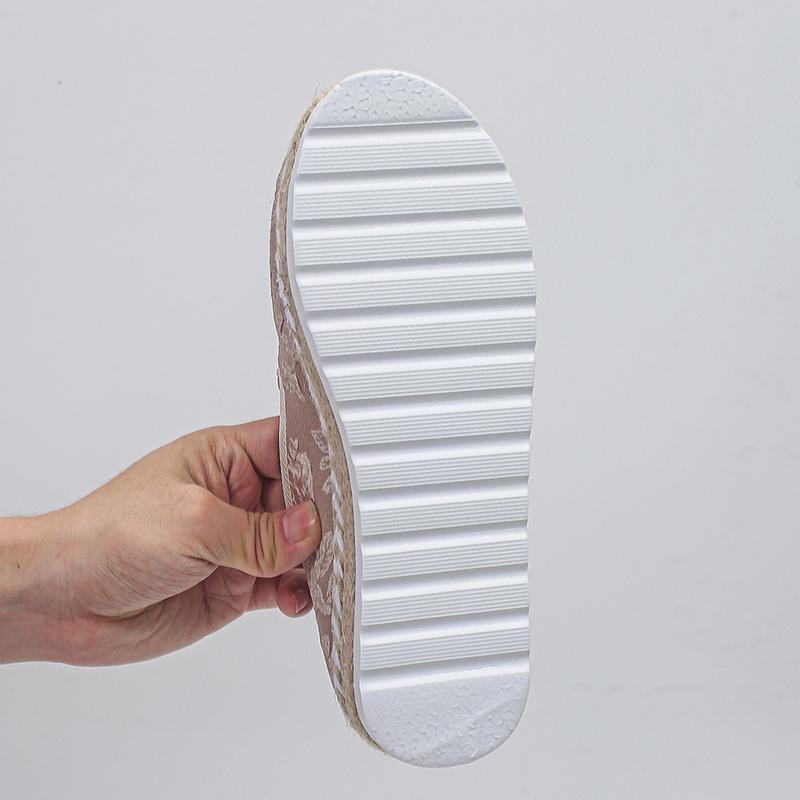 Chunky Platform Sneakers for Women Fashion Print Thick Bottom Loafers Shoes Woman Round Toe Flat Heels Espadrilles Shoes Size 43