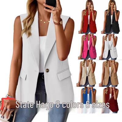 2024 Bestseller Women's Autumn Sleeveless Multi-Color Cardigan Blazer Jacket
