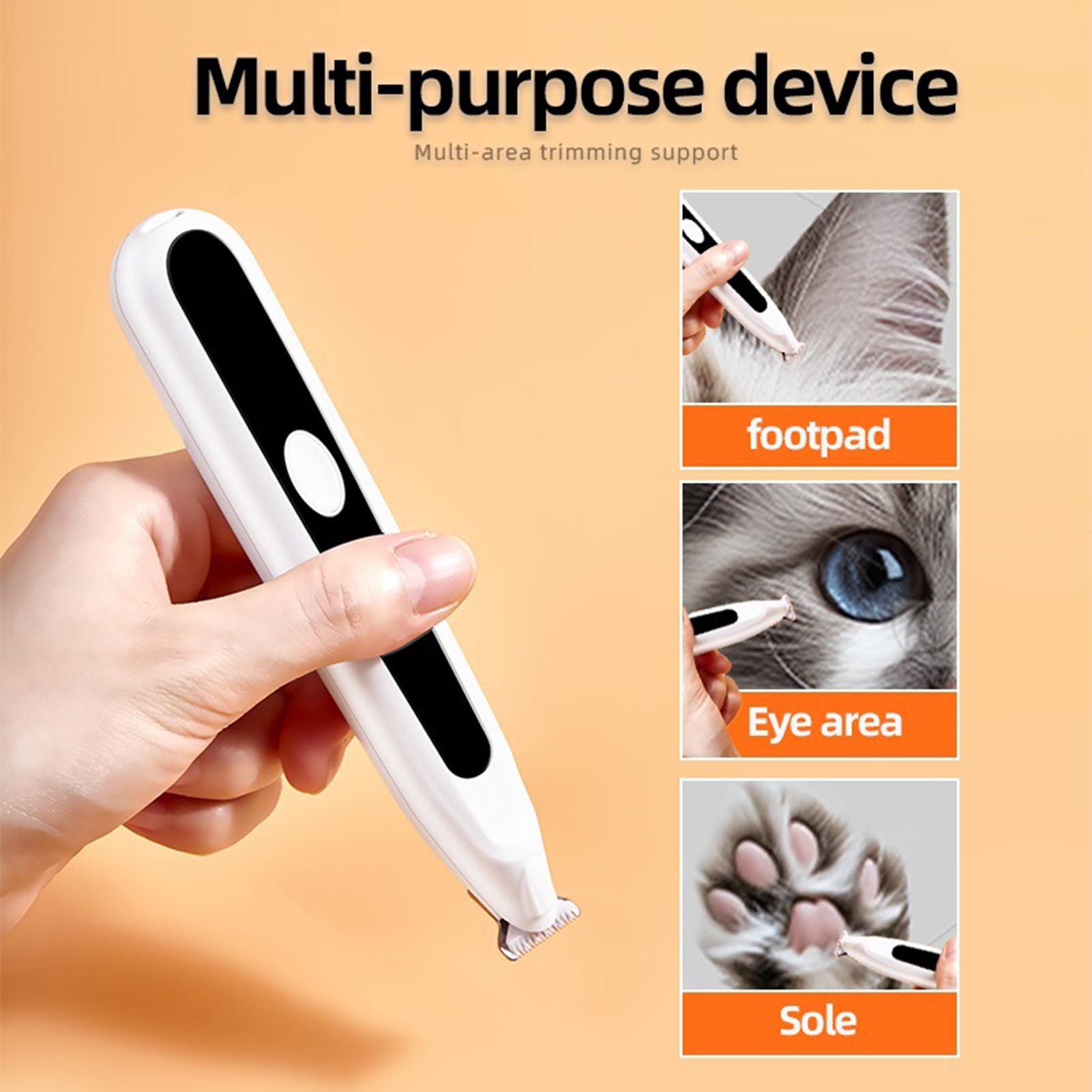 

Триммер для шерсти лап для собак кошек, триммер-бритва для лап, электрическая машинка для стрижки домашних животных, товары для груминга для средних животных, глаза, уши, морда, щенок белый