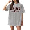 Women Casual Short Sleeve T Shirt Letter Print Loose Fit Crew Neck Cotton Blend Lightweight Tee Top for Everyday Wear
