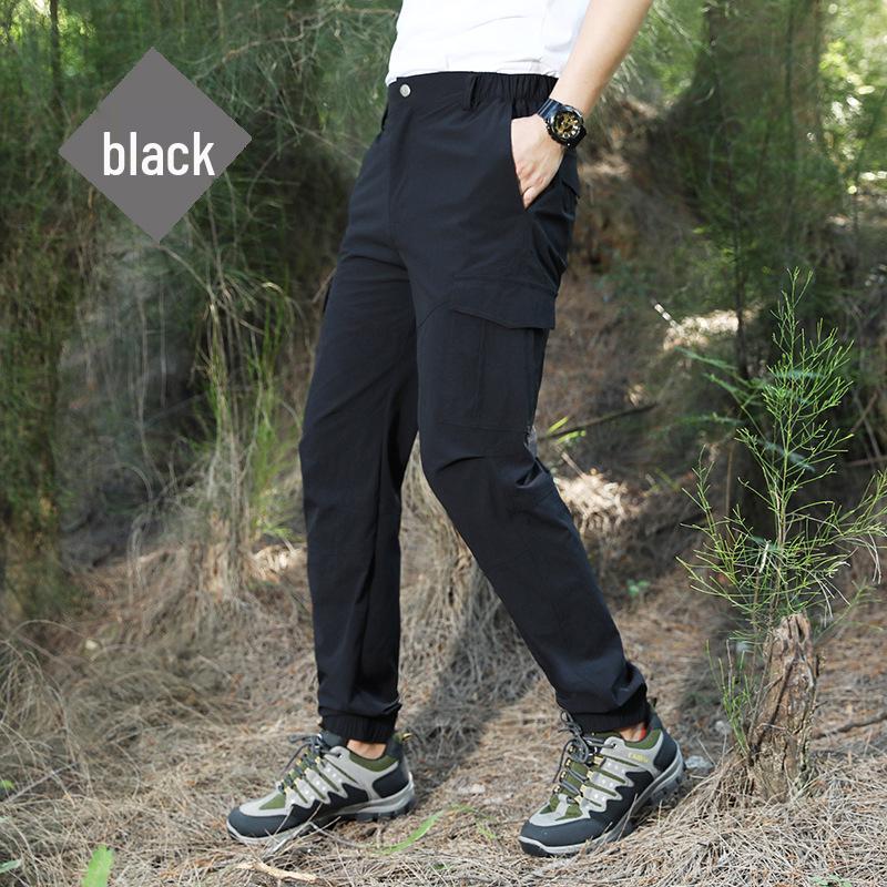 

Мужские быстросохнущие водонепроницаемые эластичные брюки для хайкинга – многокарманные, с манжетами, дышащие, больших размеров, легкие для лета. 4XL