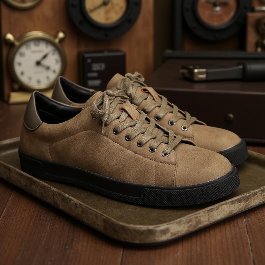 

Male Sneakers Lightweight Casual Fashion Breathable Shoes For Men 40 chamoisee кольору