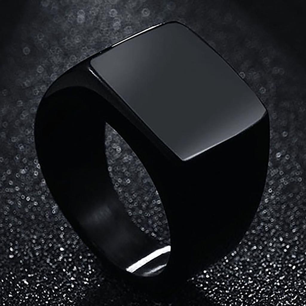 Mode Männer Edelstahl Plain Square Hochzeit Finger Ring Band Punk Schmuck