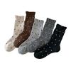 Woolen Socks, Polka Dot Mid-calf Socks, Sweet and Elegant for Women, Pile Socks, Thick and Warm Lace Socks for Autumn and Winter
