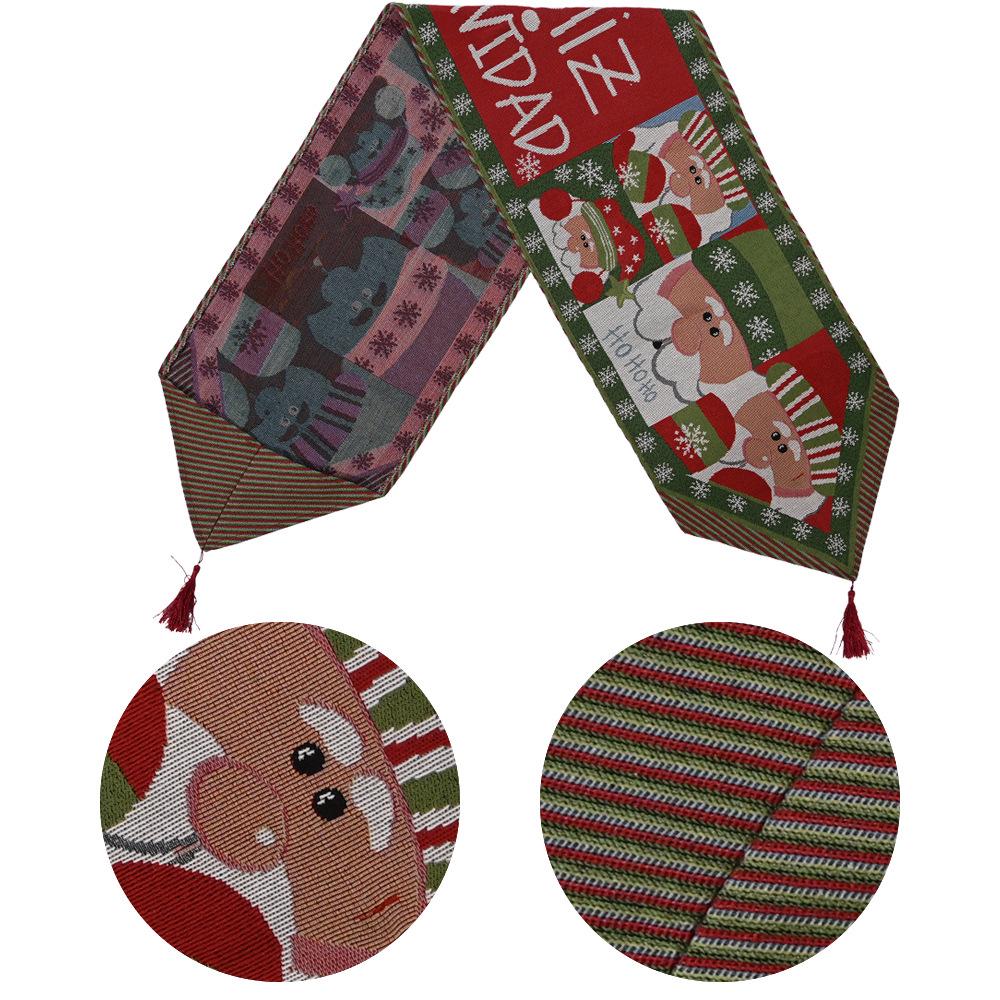 New Christmas Themed Knitted Tablecloth Decorative Items with Creative Design Printed Retro Cute Table Mat Ornaments