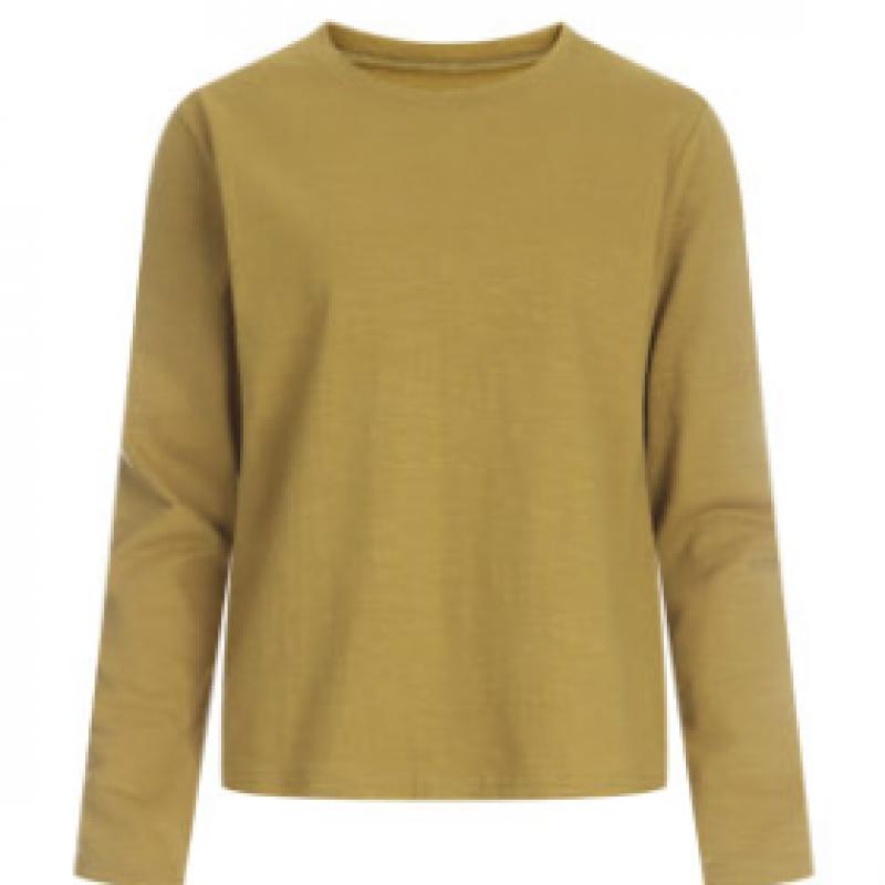 Shop Women Basic Semi Crop Round Neck Long Sleeve T shirT True Purple Dai Wsh